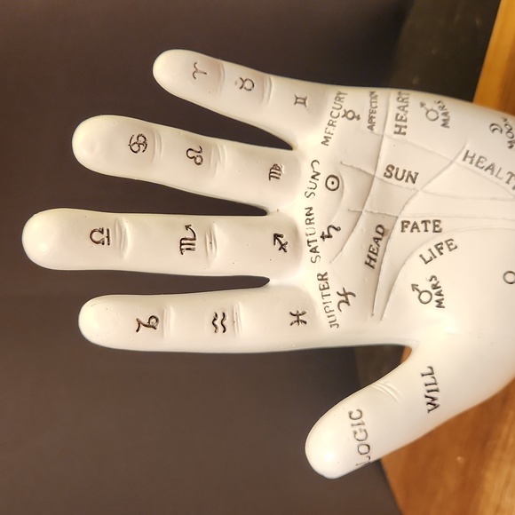 Palmistry Hand Cold Cast Resin - Picture 2 of 7